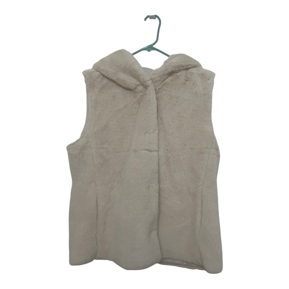 Marc Cain|Cuddly Faux Fur Hooded Waistcoat Vest Bisque N4 US10 B… - Picture 1 of 7
